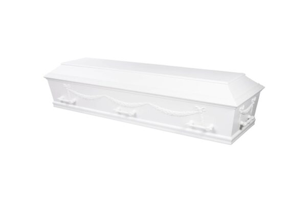 Traditionel hvid kiste med guirlander (Aria D46A)